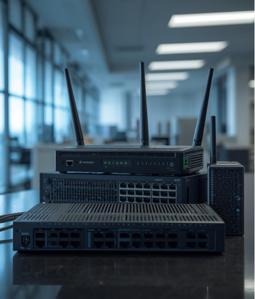 Networking devices such as routers, switches and connectivity hardware